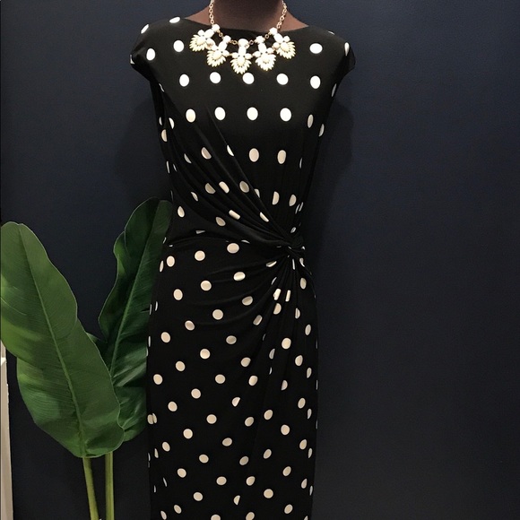 Lauren Ralph Lauren Dresses & Skirts - Ralph Lauren front faux tie polka dot dress